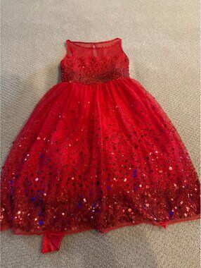 Crystal doll size 14 red sequin dress